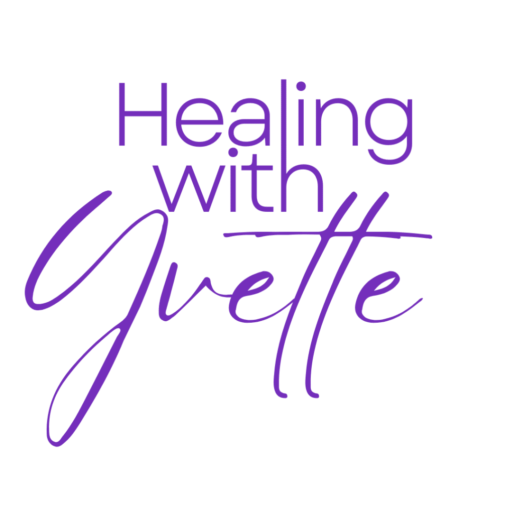 Healing With Yvette Logo in purple and transparent background