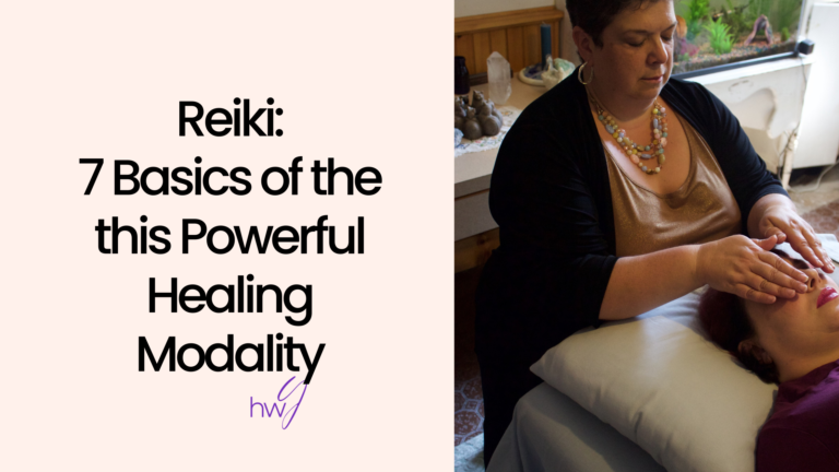 Reiki 7 basics of this powerful healing modality and a woman holding reiki hands over the third eye of another woman